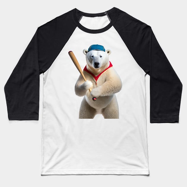 Polar bear Steve as a baseball player Baseball T-Shirt by Ingridpd